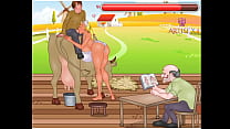 Milk farm porn game, young man working in farm for old owner but his girl is a hot sexy lady and young man want to fuck her, but old men is watching them every minute